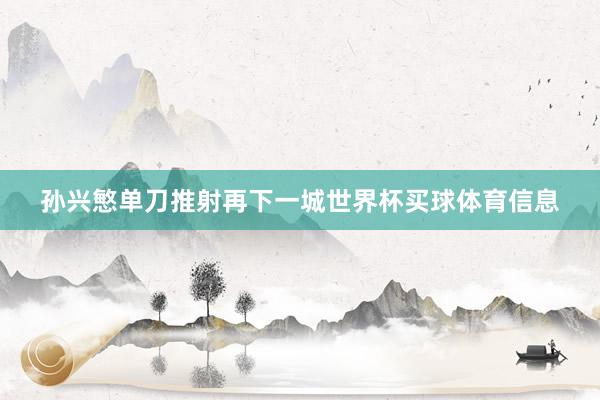 孙兴慜单刀推射再下一城世界杯买球体育信息