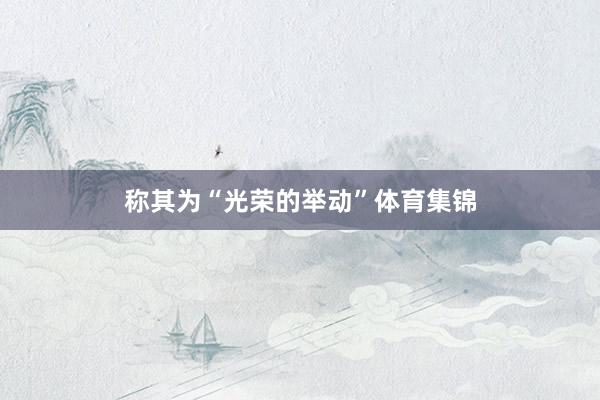 称其为“光荣的举动”体育集锦