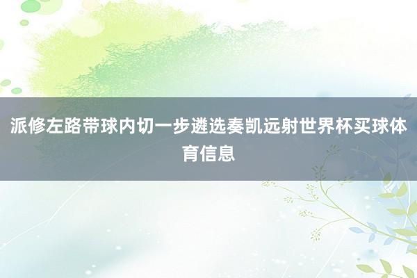 派修左路带球内切一步遴选奏凯远射世界杯买球体育信息