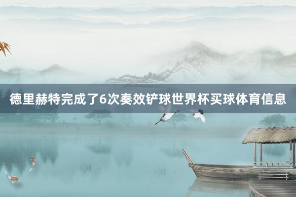 德里赫特完成了6次奏效铲球世界杯买球体育信息