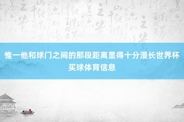 惟一他和球门之间的那段距离显得十分漫长世界杯买球体育信息