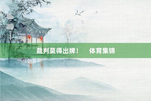 裁判莫得出牌！    体育集锦