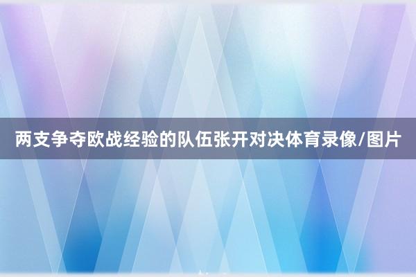 两支争夺欧战经验的队伍张开对决体育录像/图片