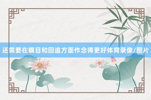 还需要在瞩目和回追方面作念得更好体育录像/图片