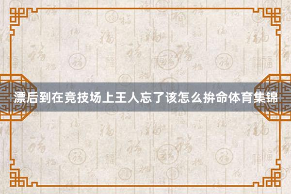 漂后到在竞技场上王人忘了该怎么拚命体育集锦