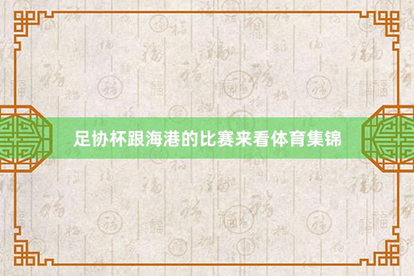 足协杯跟海港的比赛来看体育集锦