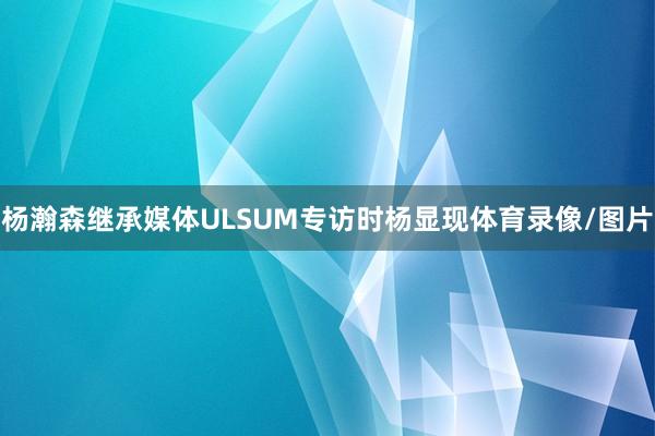 杨瀚森继承媒体ULSUM专访时杨显现体育录像/图片