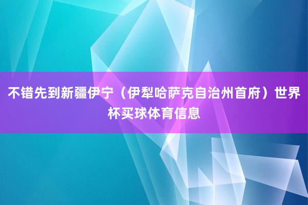 不错先到新疆伊宁（伊犁哈萨克自治州首府）世界杯买球体育信息