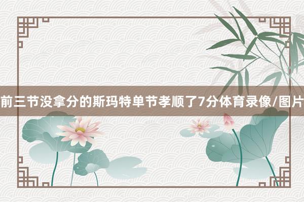 前三节没拿分的斯玛特单节孝顺了7分体育录像/图片