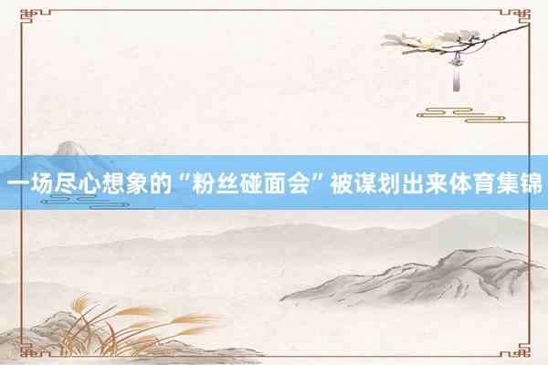 一场尽心想象的“粉丝碰面会”被谋划出来体育集锦
