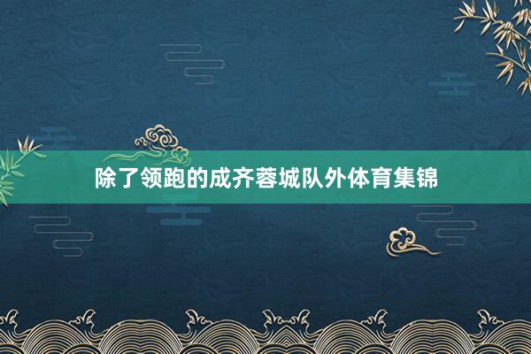 除了领跑的成齐蓉城队外体育集锦