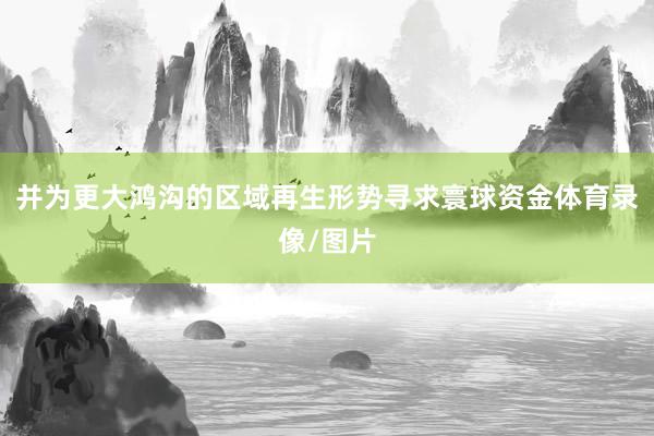 并为更大鸿沟的区域再生形势寻求寰球资金体育录像/图片