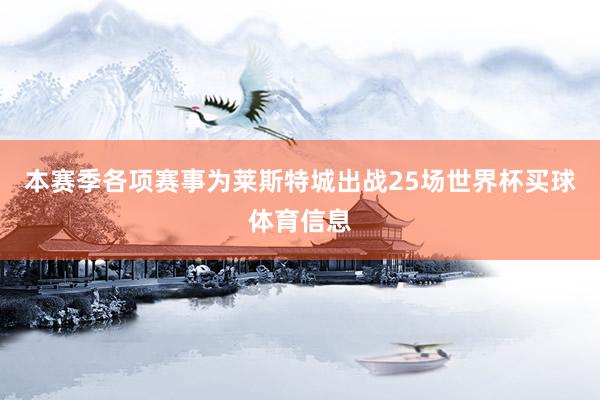 本赛季各项赛事为莱斯特城出战25场世界杯买球体育信息