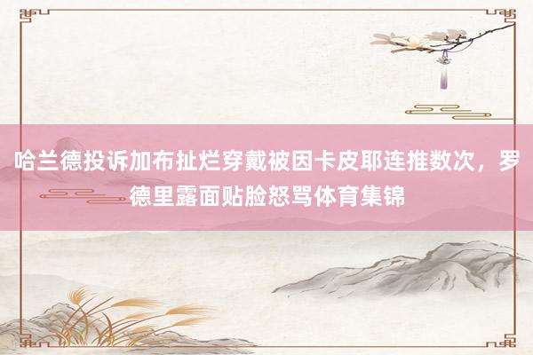 哈兰德投诉加布扯烂穿戴被因卡皮耶连推数次，罗德里露面贴脸怒骂体育集锦