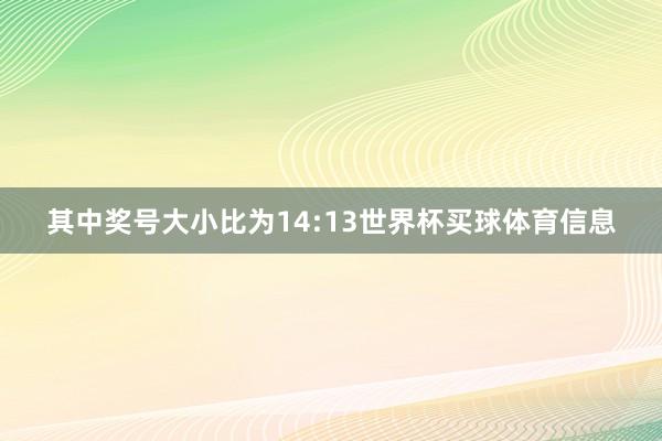 其中奖号大小比为14:13世界杯买球体育信息